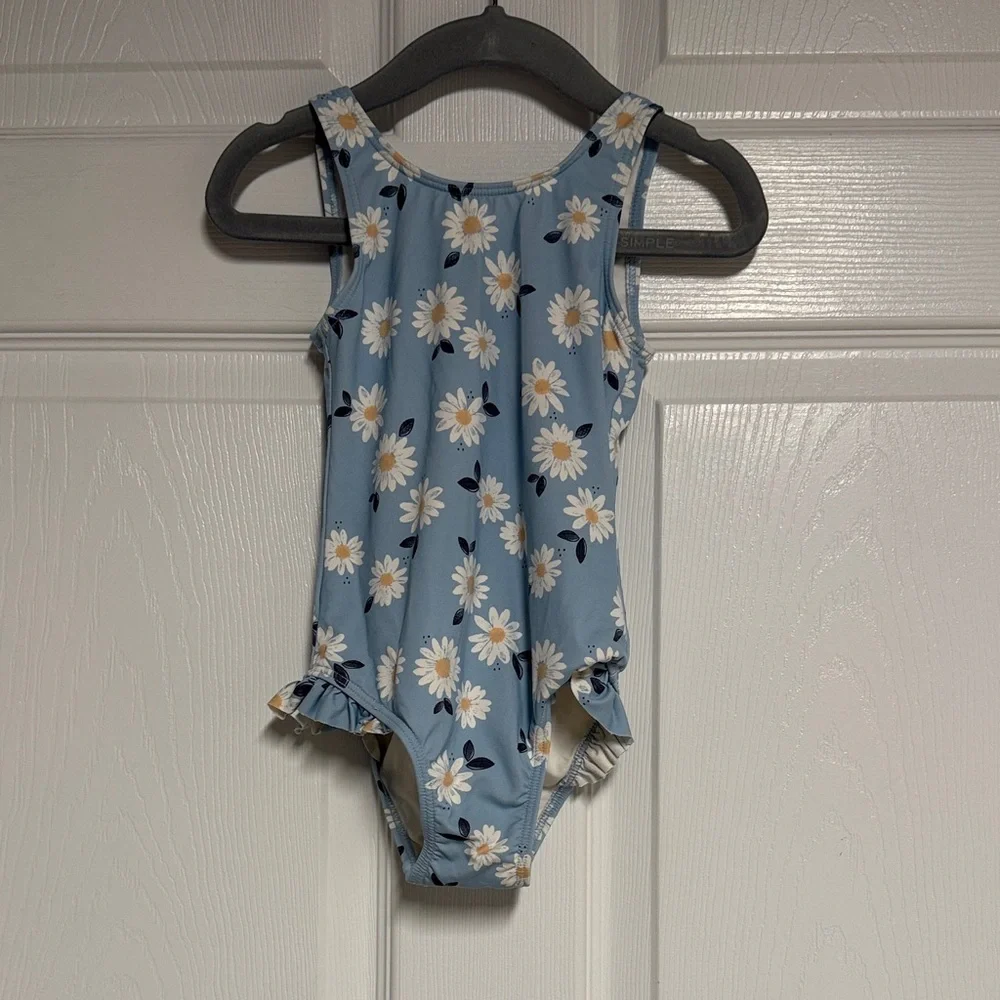 Petit Lem Blue Daisy Kids Swim One Piece